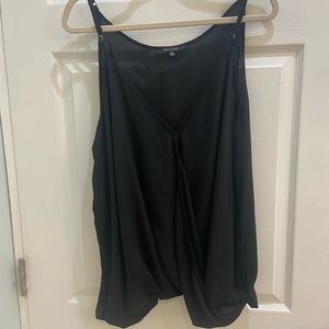 Plus size black drape cami tank